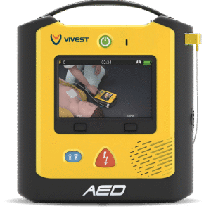 ViVest PowerBeat X 3 su ekranu – kompaktiškas ir patvarus automatnis išorinis defibriliatorius (AID)